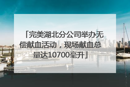 完美湖北分公司举办无偿献血活动，现场献血总量达10700毫升